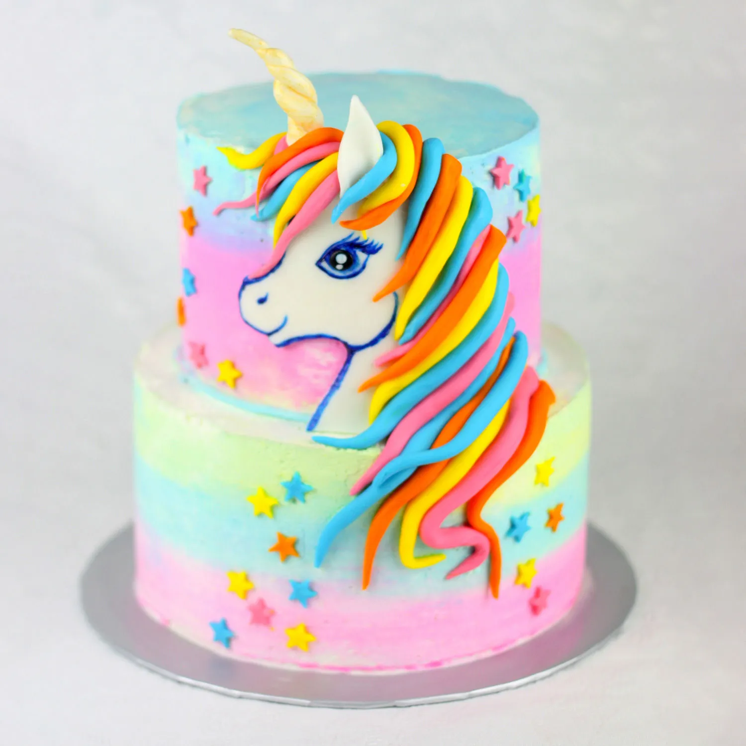  Two Tier Truffle Unicorn Cake